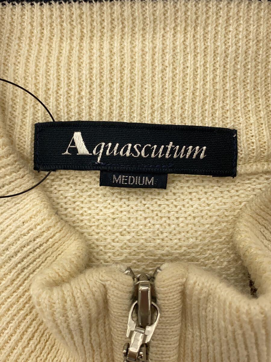 Aquascutum◆ブルゾン/M/リネン/クリーム/ホツレやシミ汚れ有_画像3