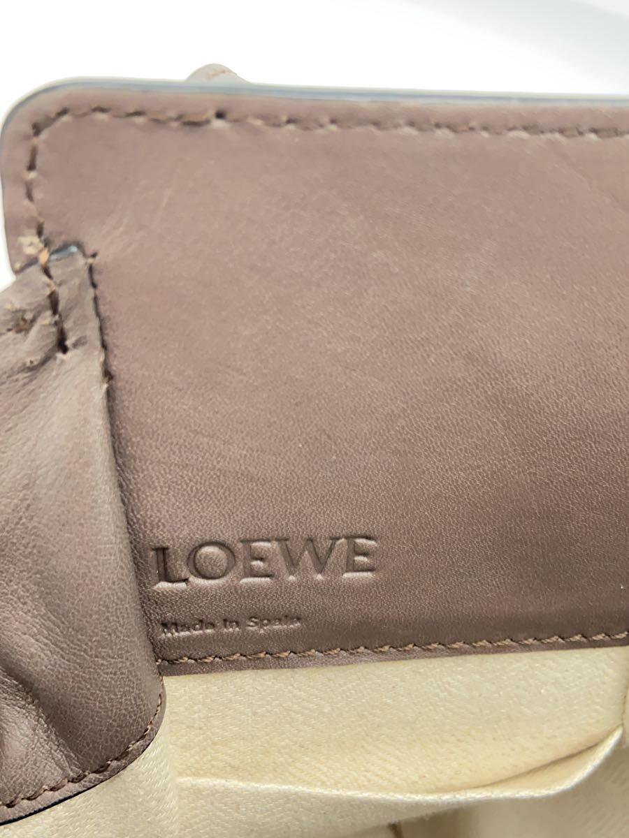 LOEWE◆ショルダーバッグ/レザー/GRY/ハンモックミニドローストリングス/2WAY/651942/巾着_画像5