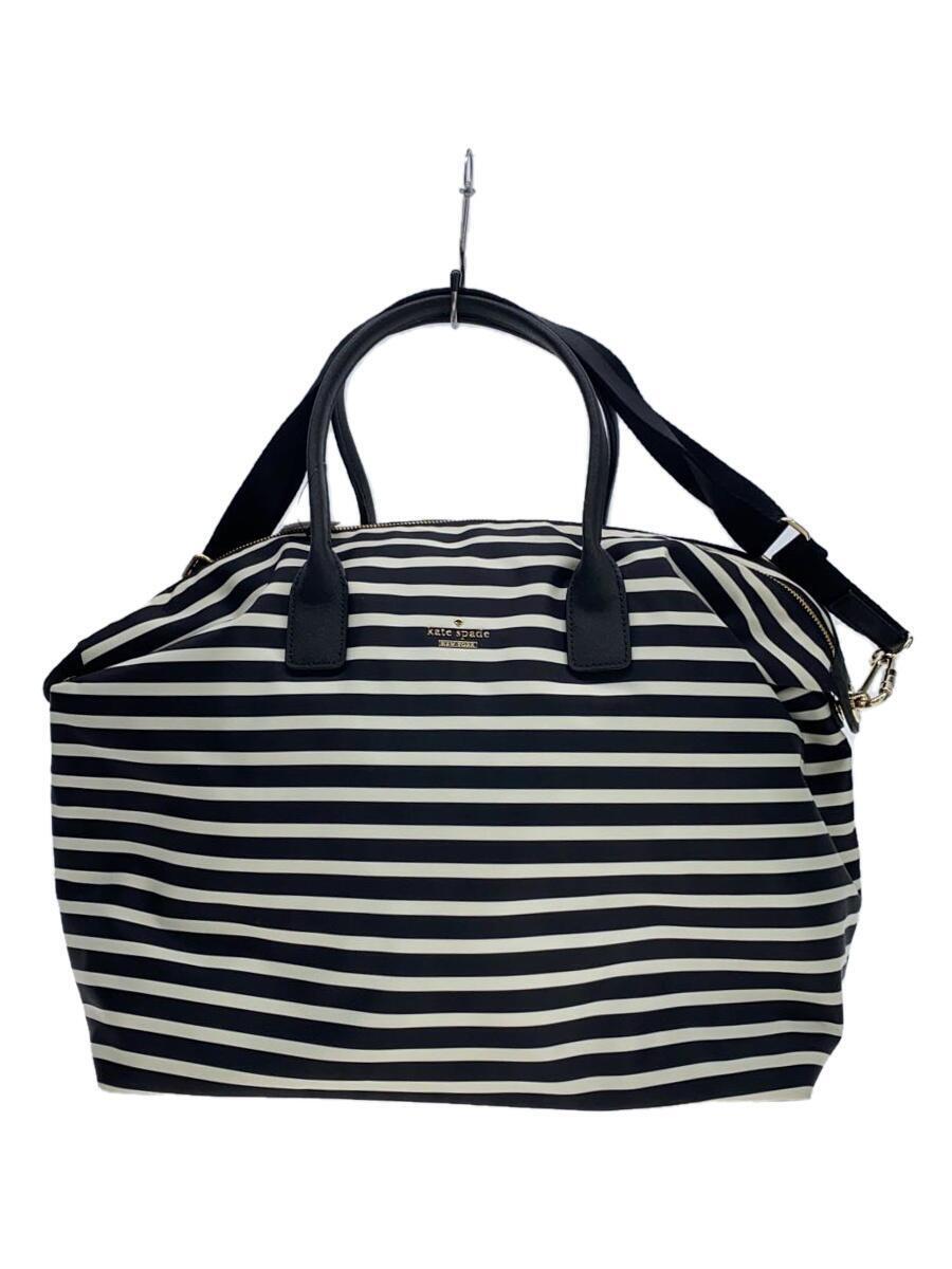 kate spade new york◆トートバッグ/-/BLK/ボーダー/PXRU5474