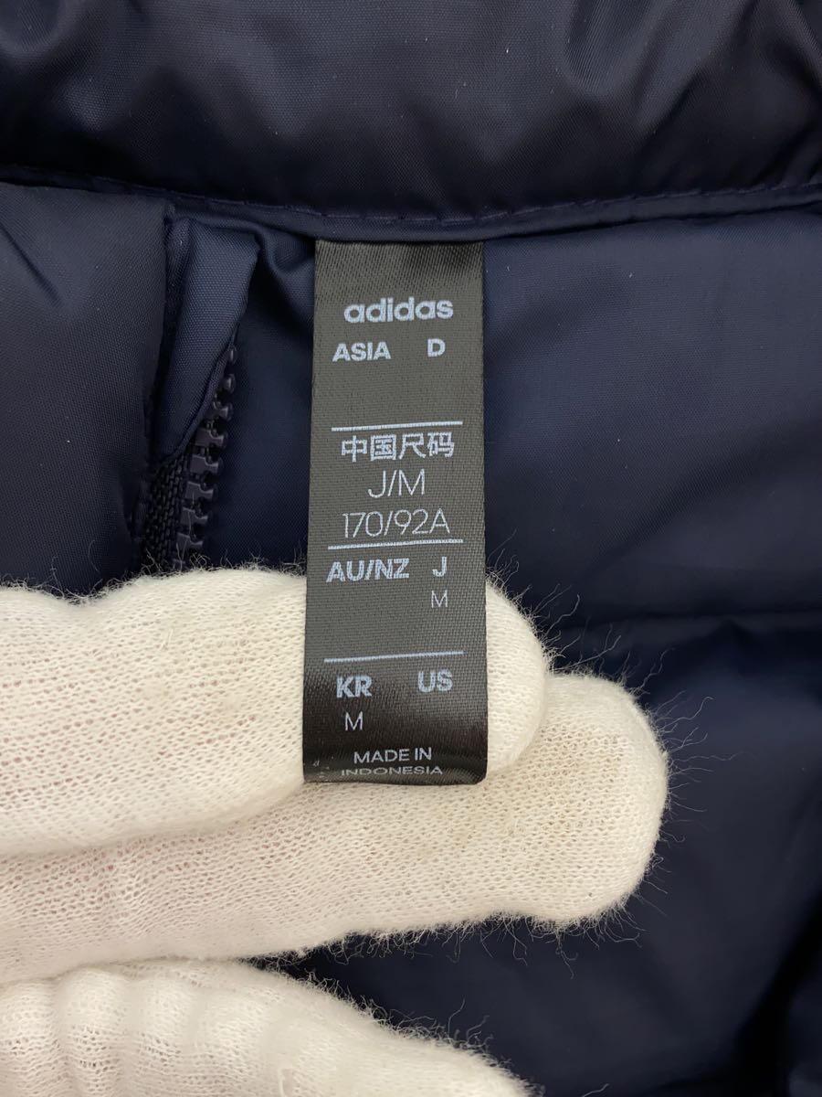 adidas◆エッセンシャルズ/ダウンジャケット/M/ポリエステル/ネイビー/GH4594_画像3