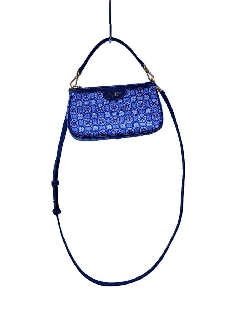 kate spade new york◆ショルダーバッグ/PVC/BLU/モノグラム/KB371/スペードフラワーモノグラム イースト