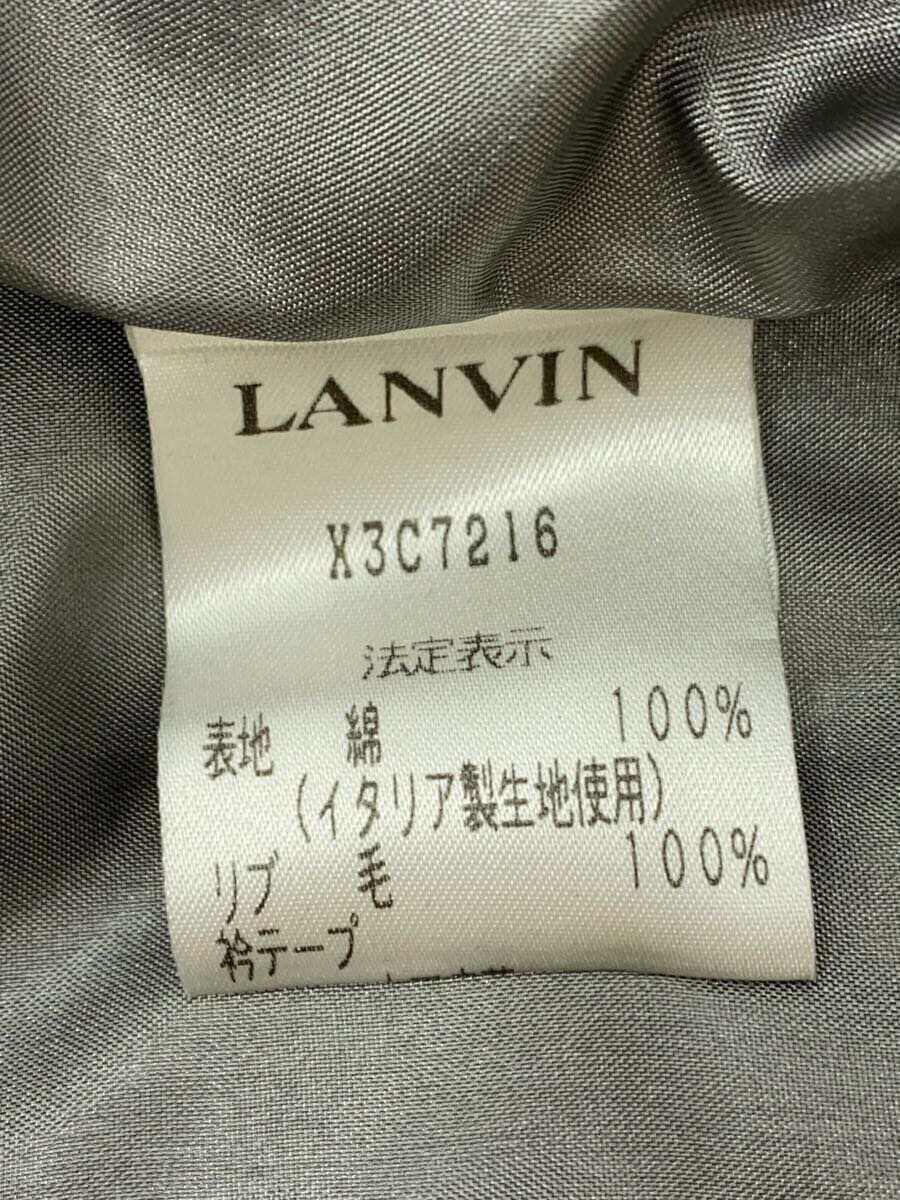 LANVIN◆オールド/ハイネックナポレオンジャケット/38/コットン/グリーン/無地_画像4