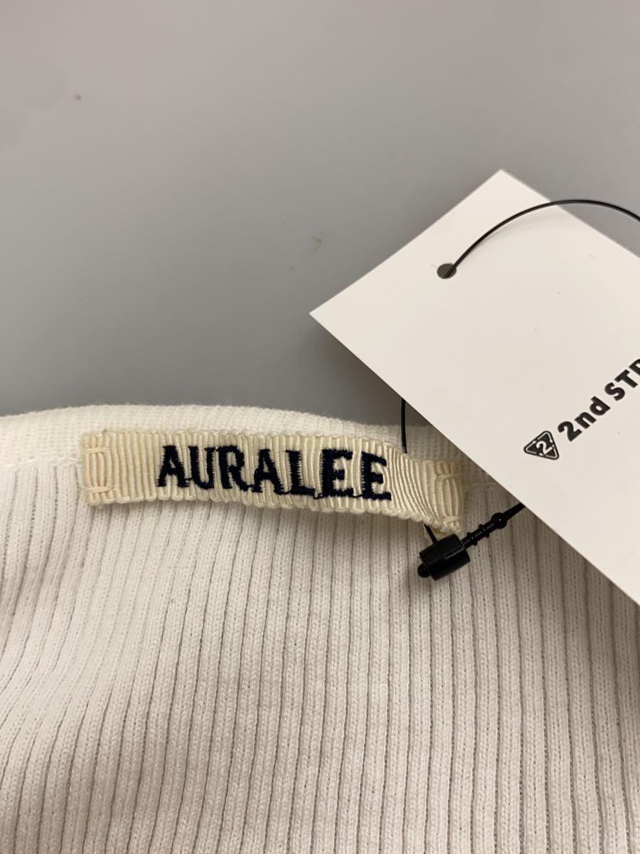 AURALEE* long sleeve cut and sewn /0/ cotton /WHT/ plain /A21STO1HR