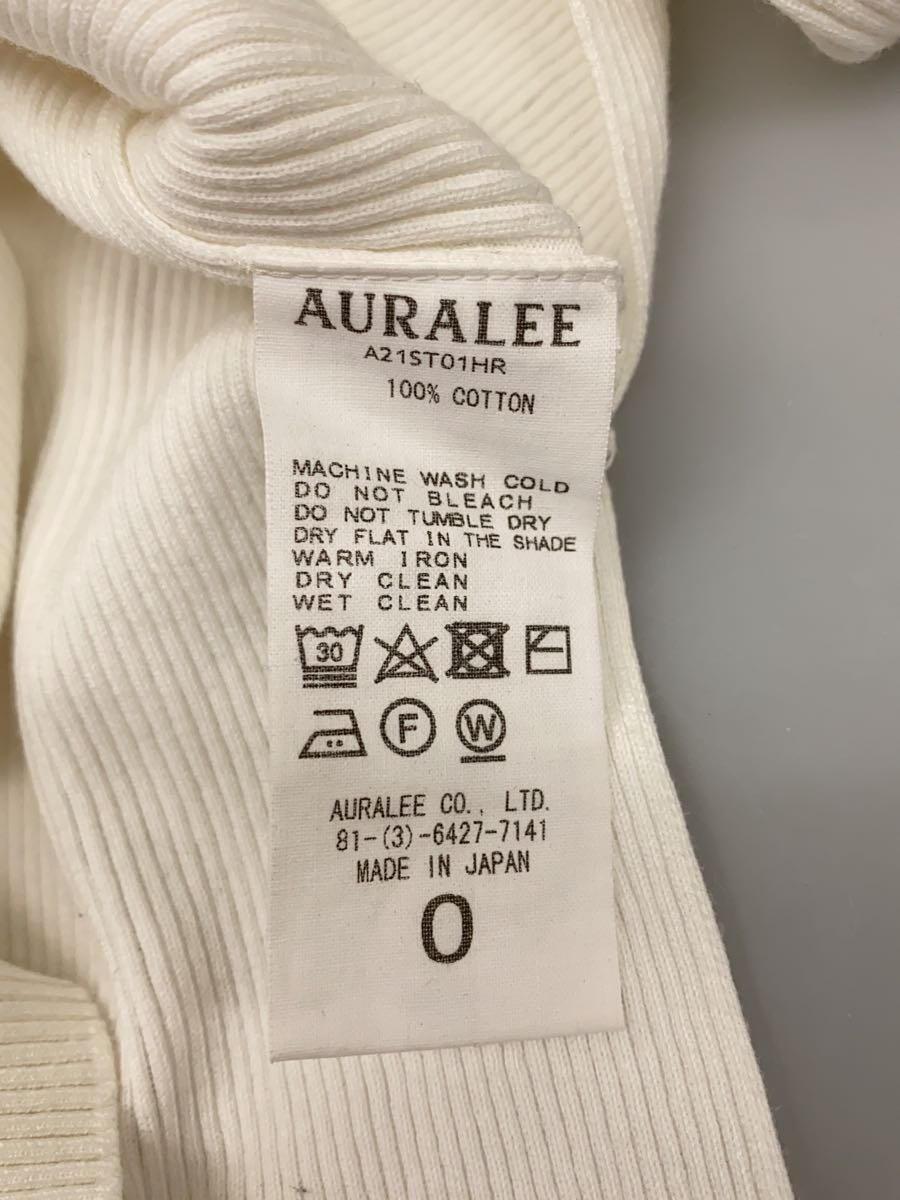 AURALEE* long sleeve cut and sewn /0/ cotton /WHT/ plain /A21STO1HR