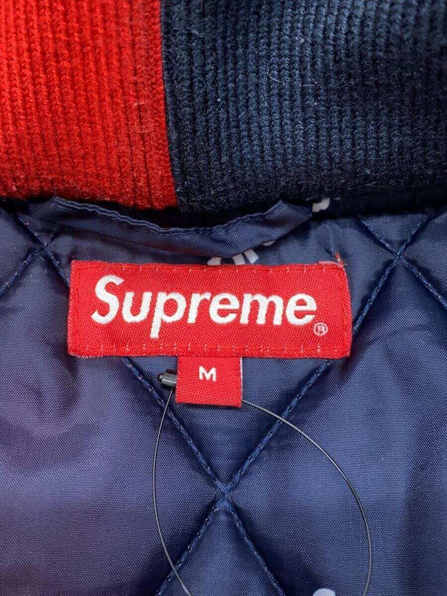 Supreme◆15AW/2トーンライダースフーディ―ジャケット/M/ポリエステル/NVY_画像3