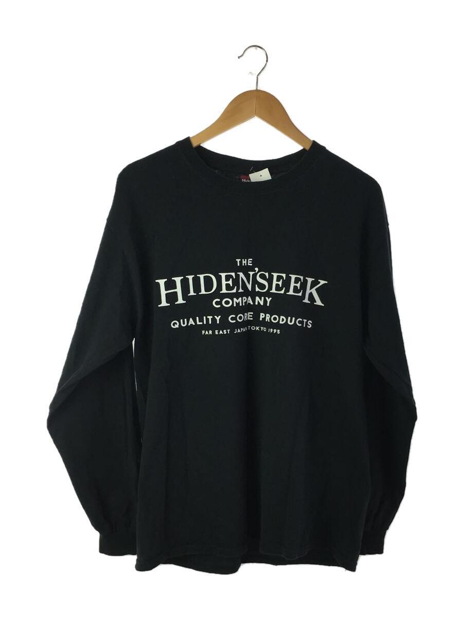 HIDE AND SEEK◆長袖Tシャツ/L/コットン/BLK