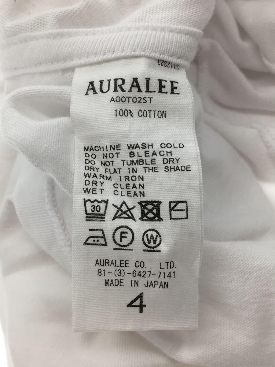 AURALEE◆長袖Tシャツ/4/コットン/WHT/A00T02ST_画像4