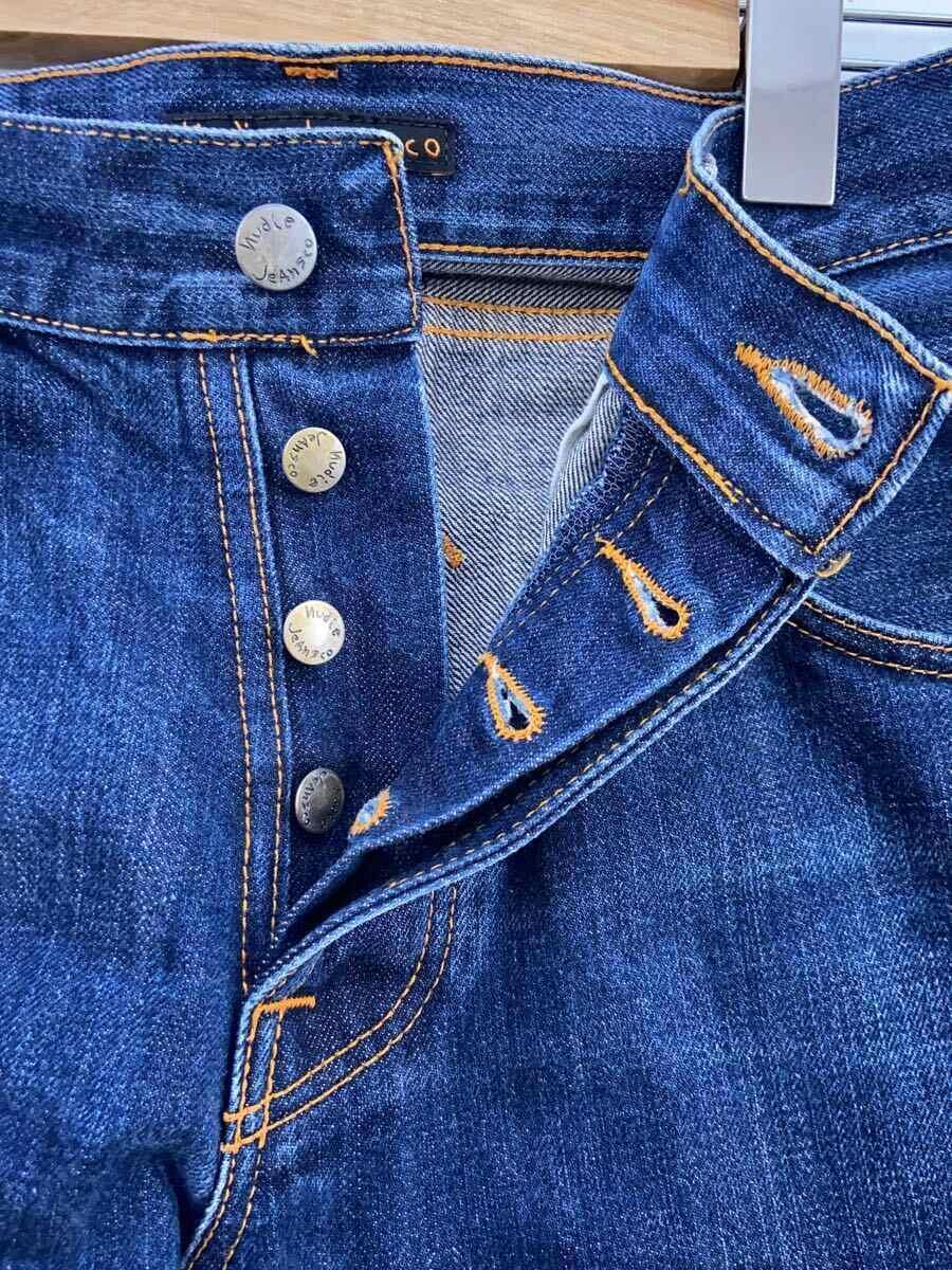 NUDIE JEANS◆ボトム/30/デニム/IDG/無地_画像3