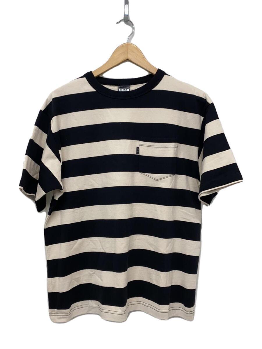 Schott◆Tシャツ/M/コットン/BLK/ボーダー/782-3934016_画像1