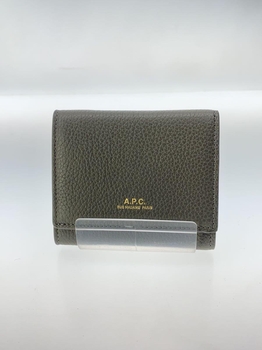 A.P.C.◆3つ折り財布/レザー/GRY/レディース