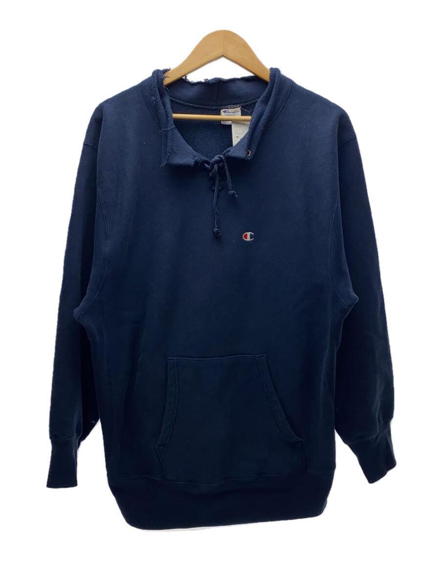 Champion◆スウェット/レースアップ/REVERSE WEAVE/XL/コットン/NVY/MADE IN USA_画像1