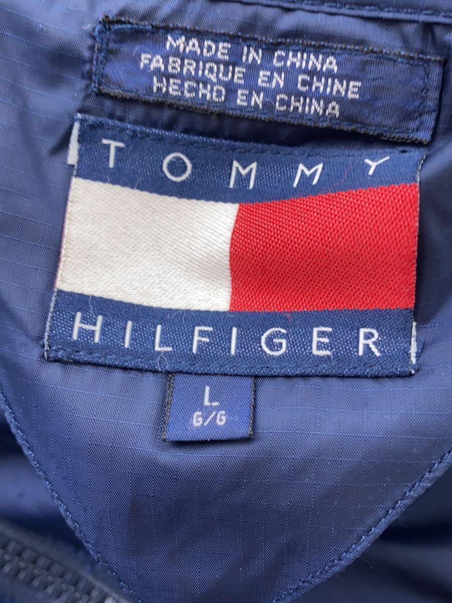 TOMMY HILFIGER◆90s/リバーシブル/ダウンジャケット/L/ポリエステル/ネイビー/紺_画像4