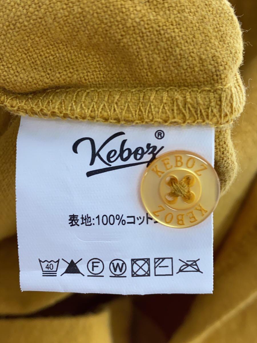 Keboz◆FLANNEL BASEBALL SHIRT/フランネルベースボールシャツ/M/コットン/イエロー_画像4