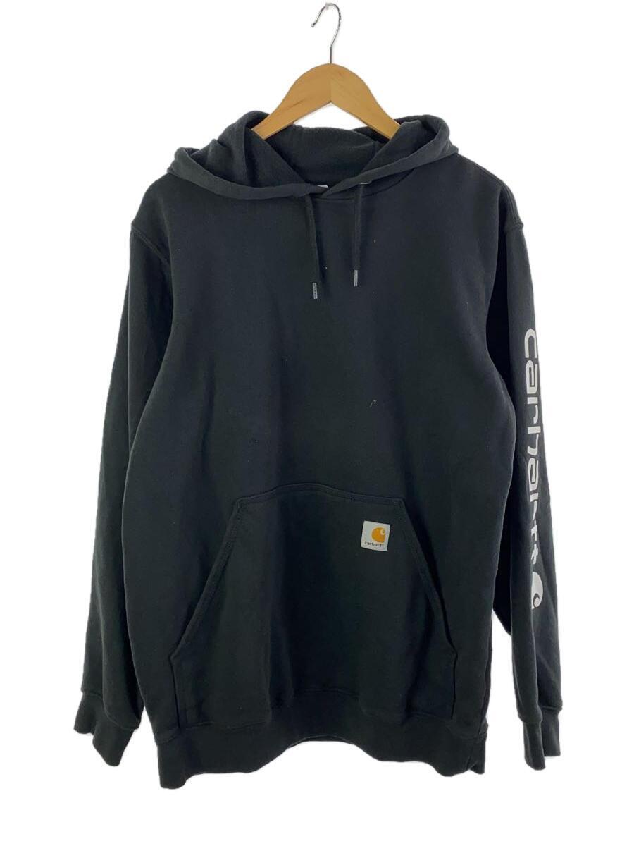 Carhartt◆MIDWEIGHT HOODED LOGO SWEATSHIRT/パーカー/XL/コットン/BLK_画像1