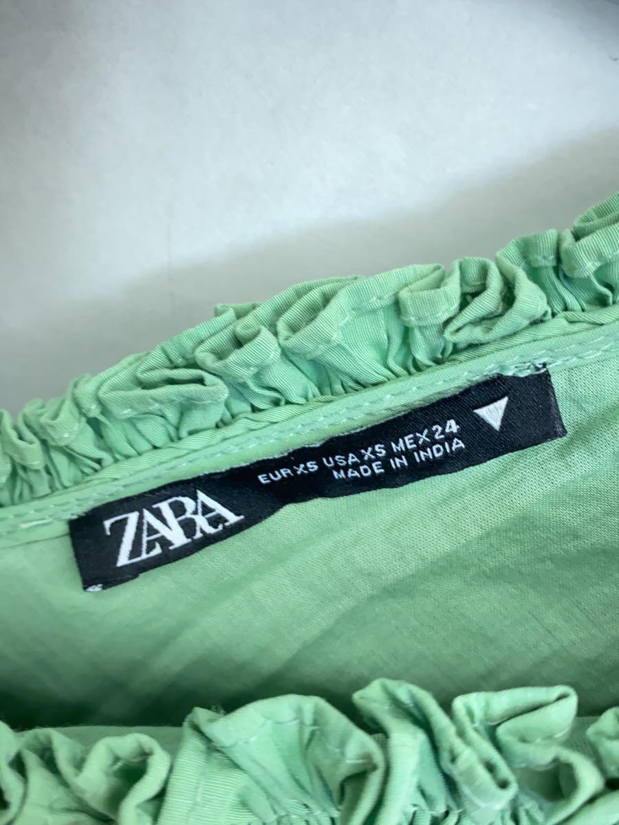 ZARA* no sleeve blouse /XS/ cotton /GRN/ plain /0881/139/519