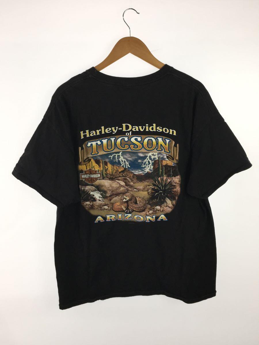 HARLEY DAVIDSON◆Tシャツ/XL/コットン/BLK/無地_画像2
