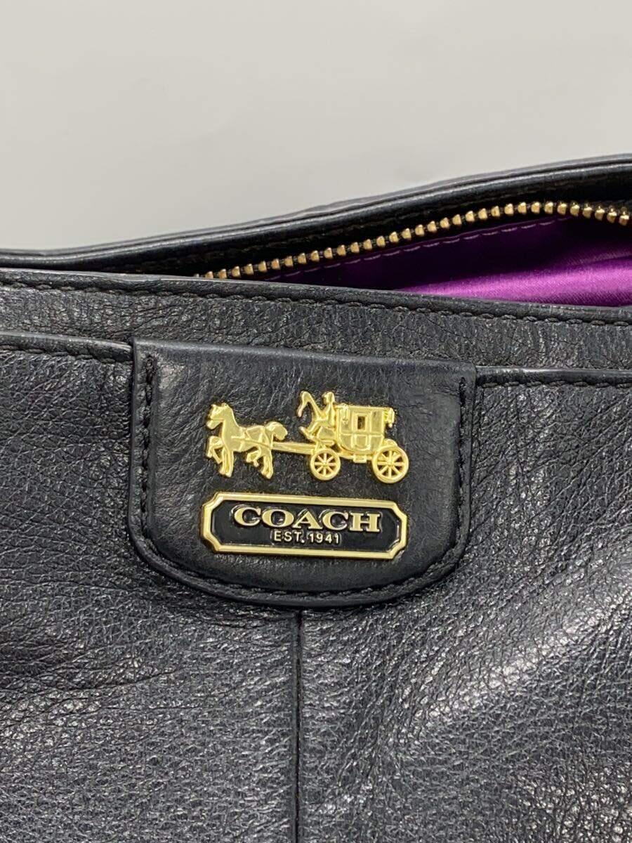 COACH◆ハンドバッグ_オールレザー/レザー/BLK/無地_画像5