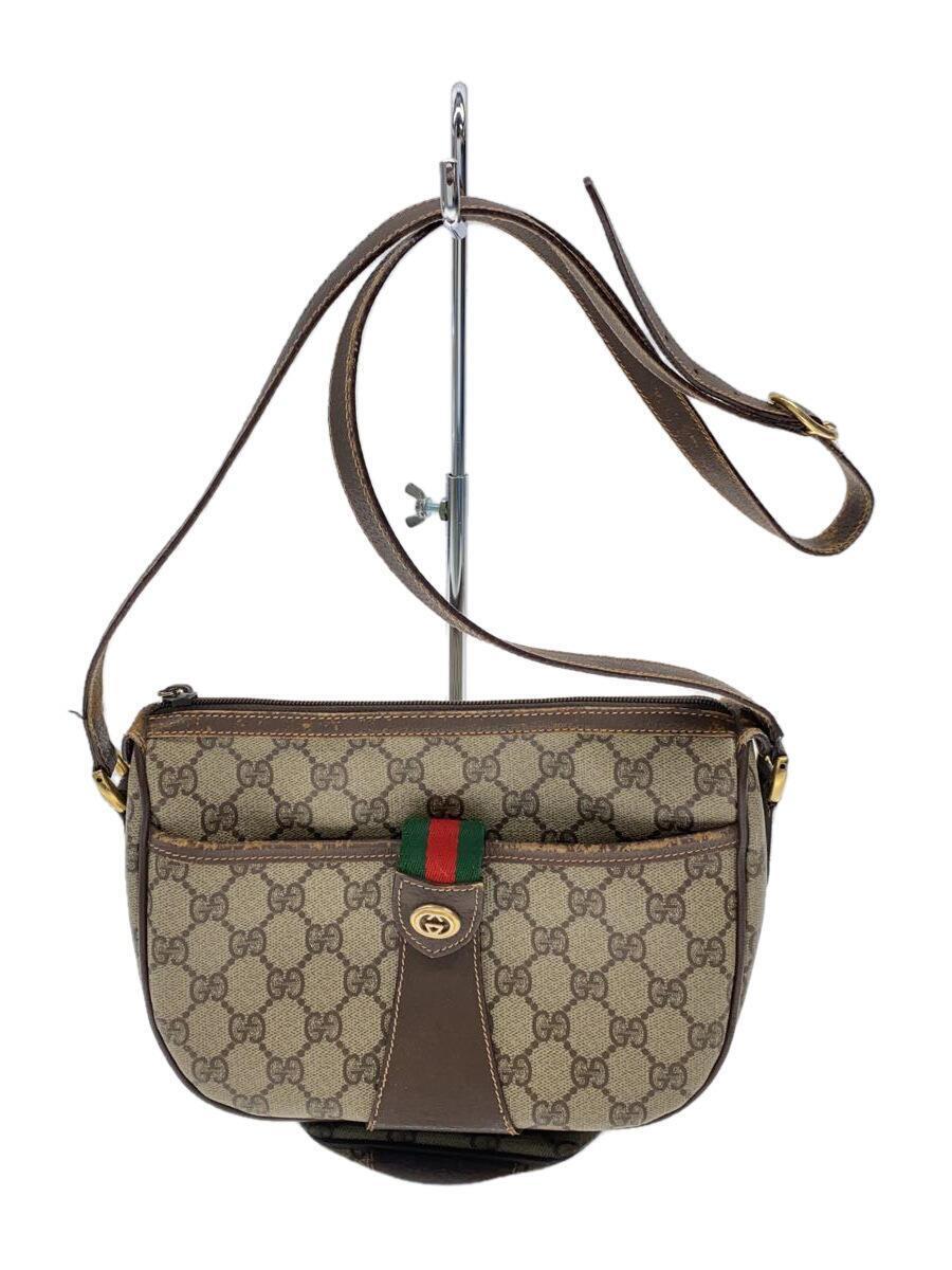 GUCCI◆ショルダーバッグ_シェリー_GGプラス_PVC_ベージュ/-