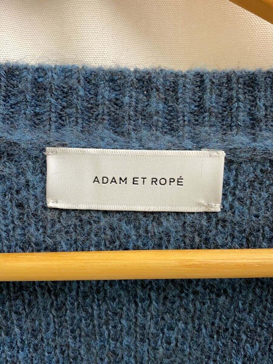 ADAM ET ROPE◆カーディガン(厚手)/L/モヘア/BLU/無地_画像3