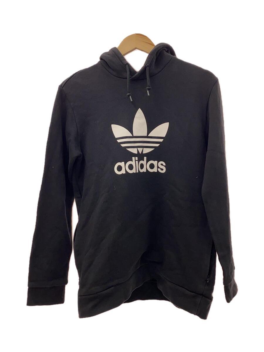 adidas◆TREFOIL HOODIE/パーカー/M/コットン/BLK/CW1240_画像1