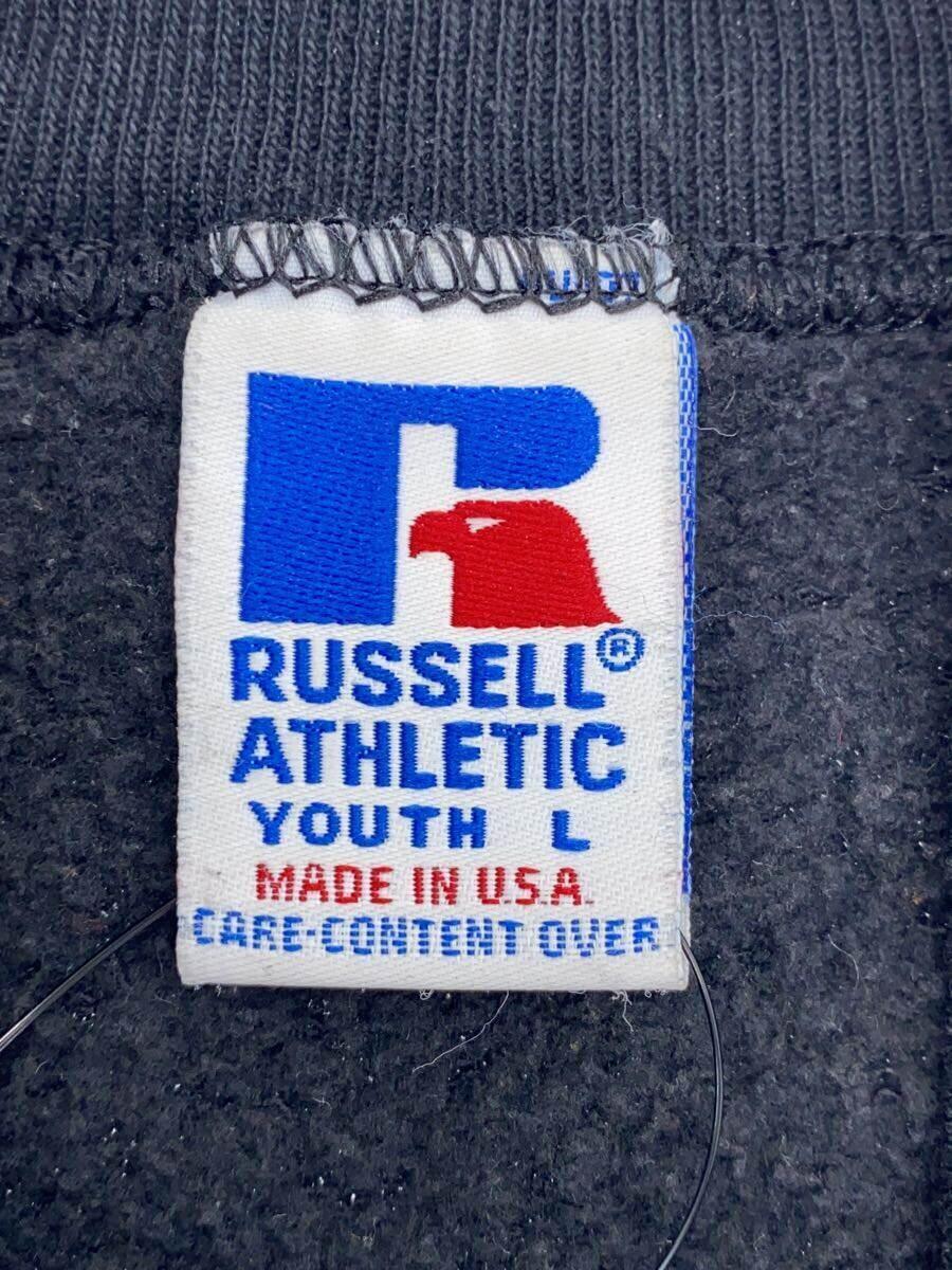 RUSSELL ATHLETIC◆90s/USA製/スウェット/L/コットン/BLK_画像3