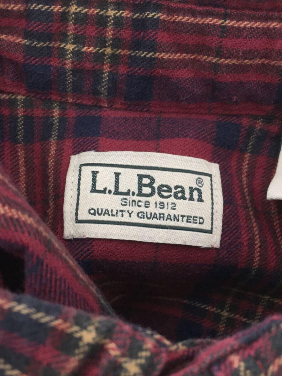 L.L.Bean◆カナダ製/長袖シャツ/XL/コットン/RED/チェック_画像3