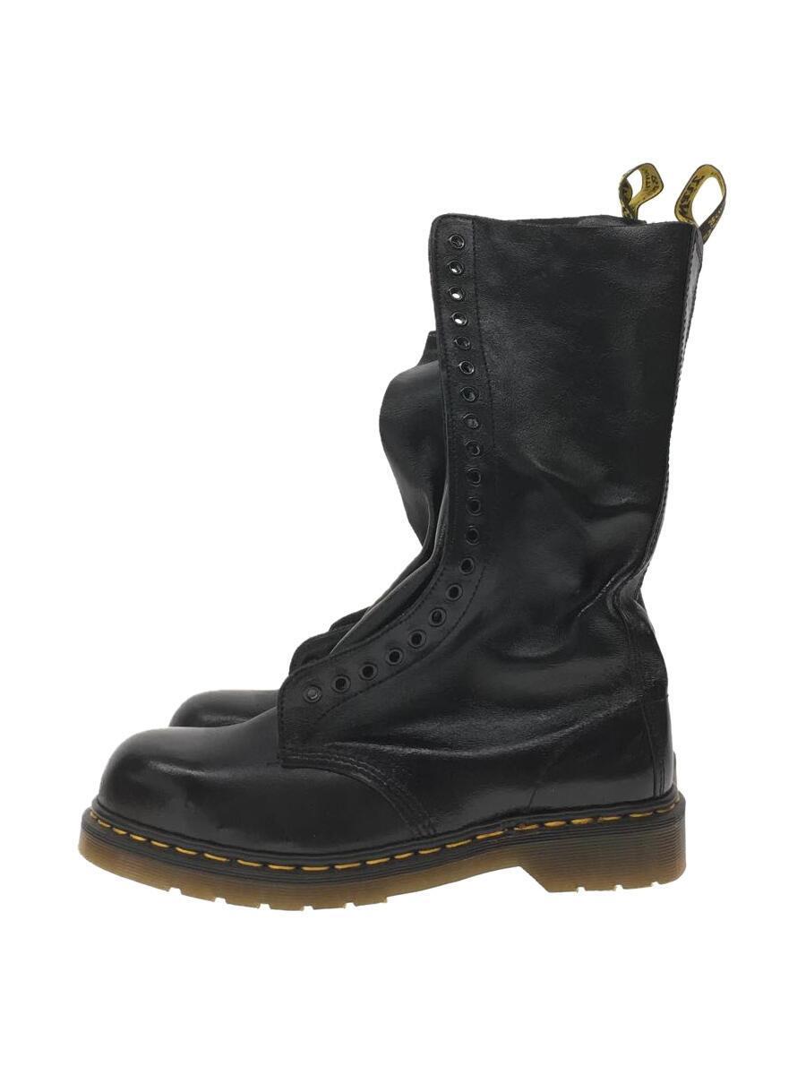 Dr.Martens◆ロングブーツ/US9/BLK/20ホール/シューレース欠品