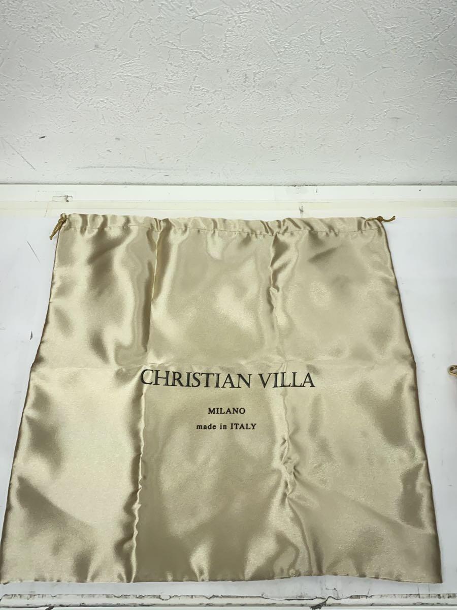 CHRISTIAN VILLA◆バニティーバッグ/ショルダーバッグ/レザー/レッド_画像7