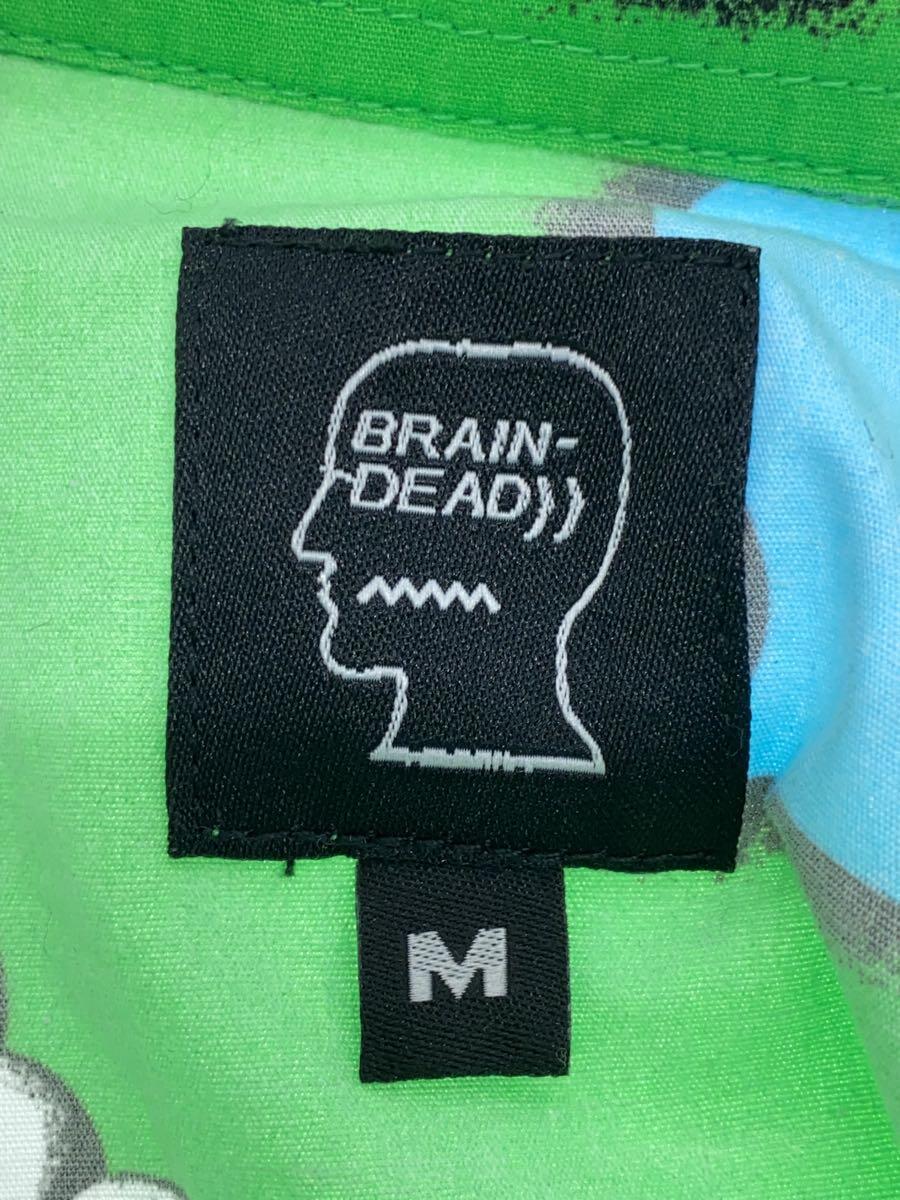 Brain Dead◆パジャマシャツ/M/コットン/GRN/総柄_画像3