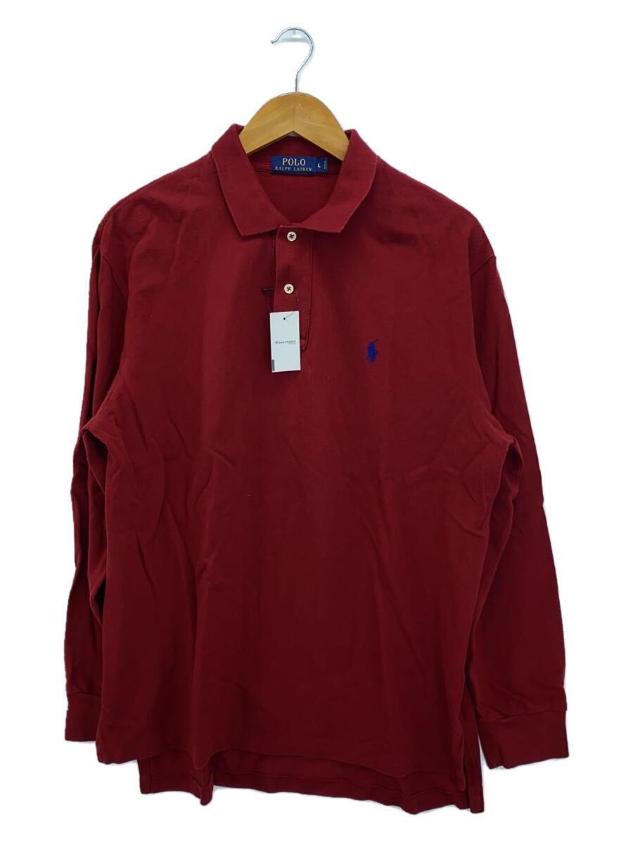 POLO RALPH LAUREN◆ポロシャツ/L/コットン/RED_画像1