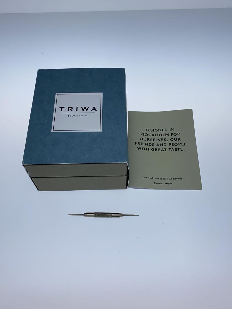 TRIWA◆クォーツ腕時計/アナログ/レザー/GLD/BRW_画像6