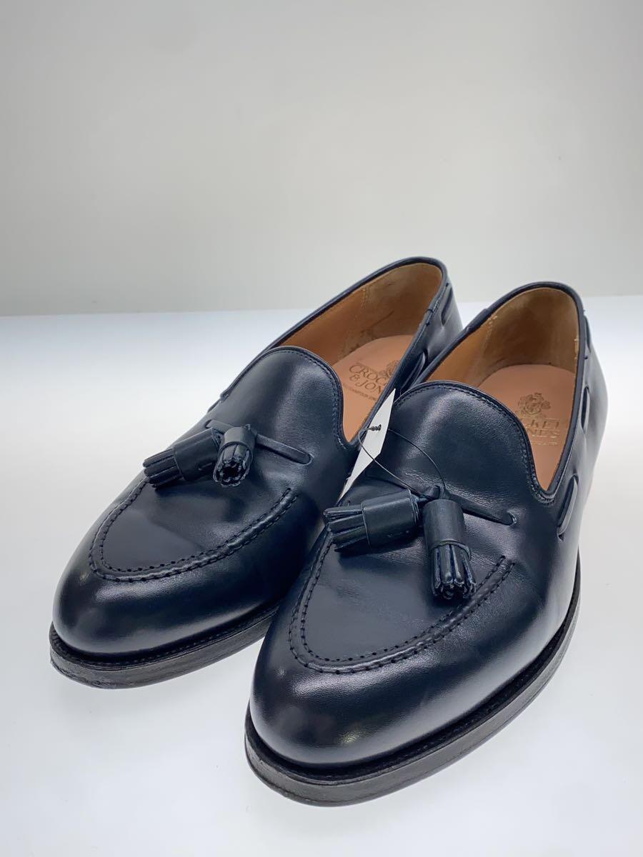 CROCKETT&JONES◆CAVENDISH3/タッセルローファー/ローファー/UK7/ネイビー/レザー/箱有_画像2