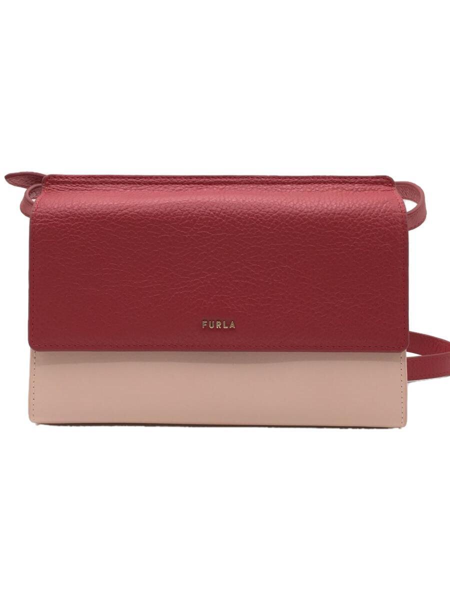 FURLA◆ショルダーバッグ/レザー/RED