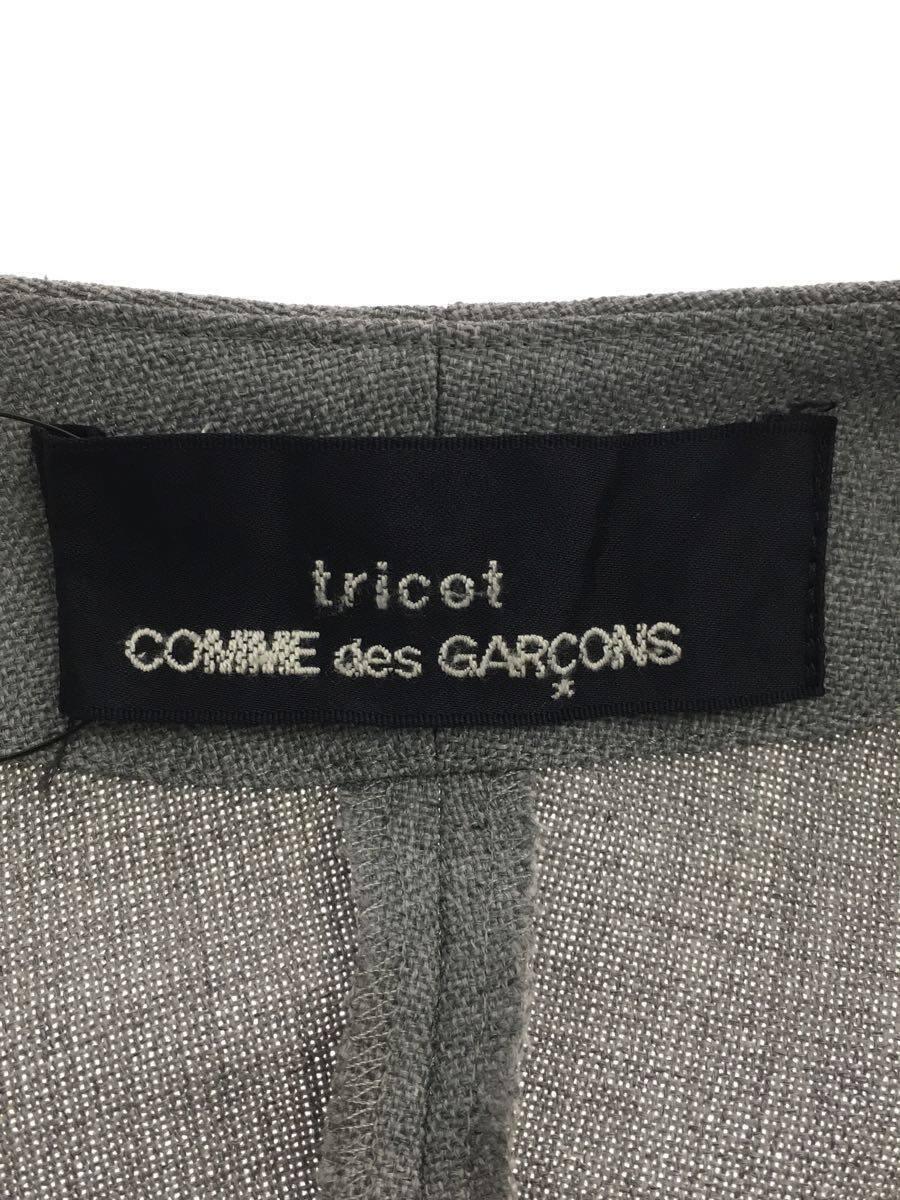 tricot COMME des GARCONS◆96年/チャイナジャケットセットアップ/M/ポリエステル/GRY/TB-100250/TS-10040_画像3