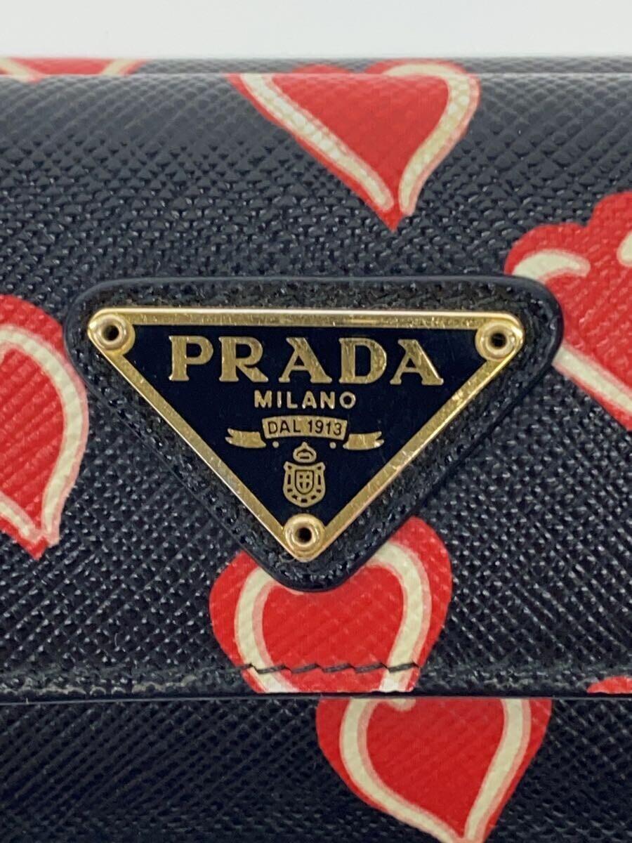 PRADA◆3つ折り財布/PVC/BLK/総柄/レディース/1MH021_画像3