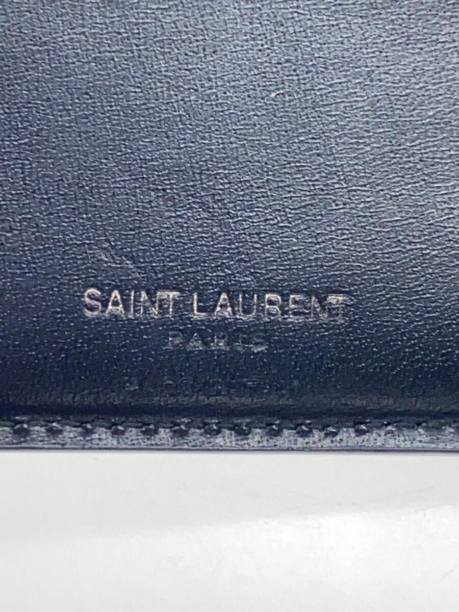 YVES SAINT LAURENT◆2つ折り財布/レザー/BLK/無地/メンズ/GE1610190-1121