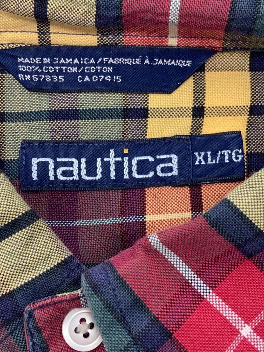 NAUTICA◆長袖シャツ/XL/コットン/マルチカラー/チェック_画像3