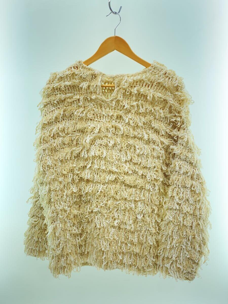 CLANE◆VOLUME FRINGE LONG TOPS/セーター(厚手)/1/アクリル/ベージュ/19106-125_画像2