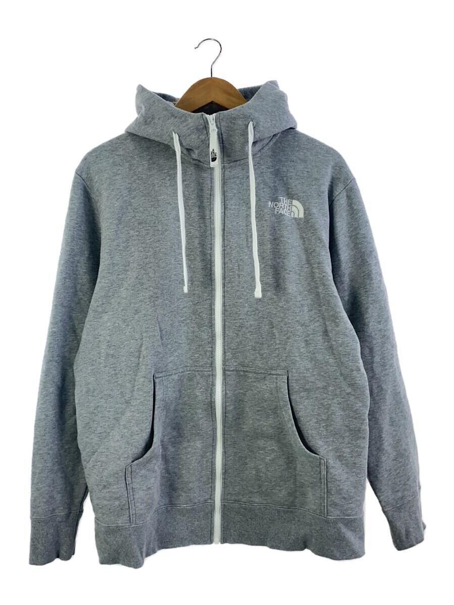 THE NORTH FACE◆REARVIEW FULL ZIP HOODIE_リアビューフルジップフーディ/L/コットン/グレー