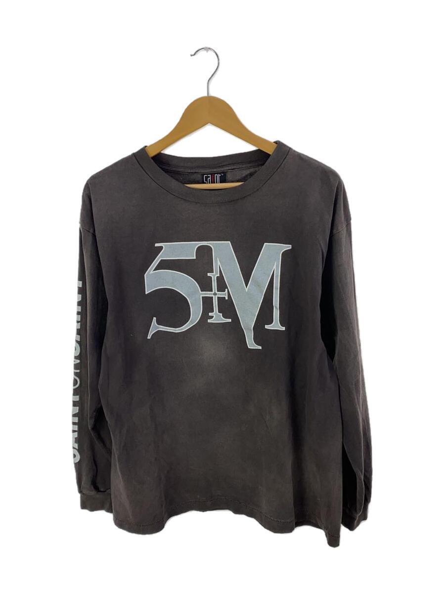 SAINT MICHAEL◆21AW LS TEE_STMYES/L/コットン/GRY/プリント/SM-A21-0000-022