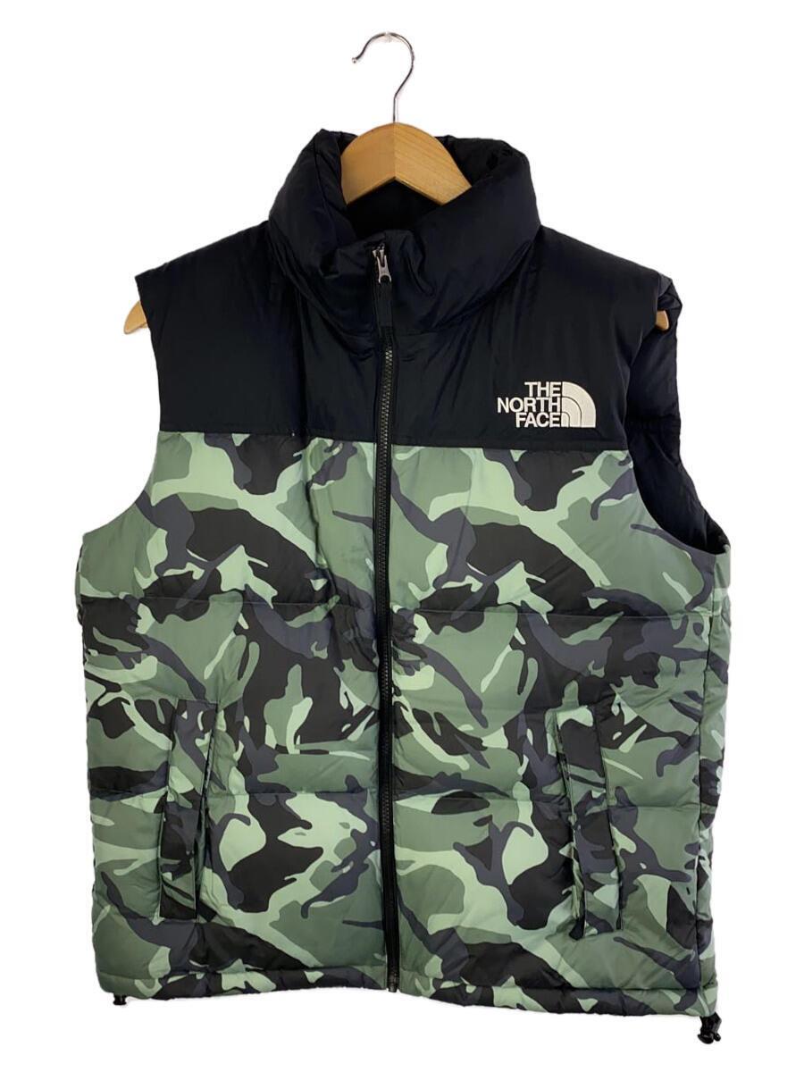 THE NORTH FACE◆NOVELTY NUPTSE VEST_ノベルティーヌプシベスト/XL/ナイロン/KHK/カモフラ