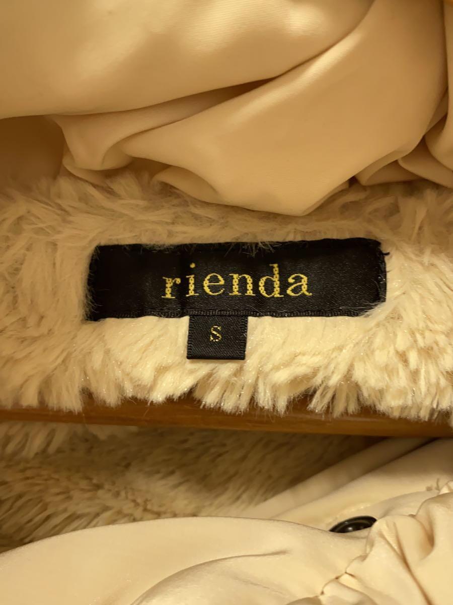 rienda◆裏地ファー/ダウンコート/ダウン90/コート/S/ポリエステル/クリーム/1106A830-1070/_画像3