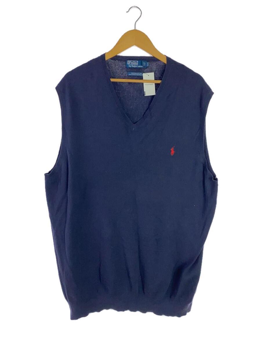 POLO RALPH LAUREN◆ニットベスト(薄手)/-/コットン/NVY