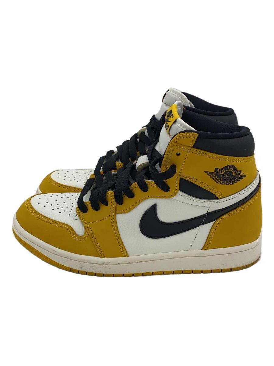 NIKE◆NIKE AIR JORDAN 1 HI OG YELLOW/ハイカットスニーカー/25cm/YLW_画像1