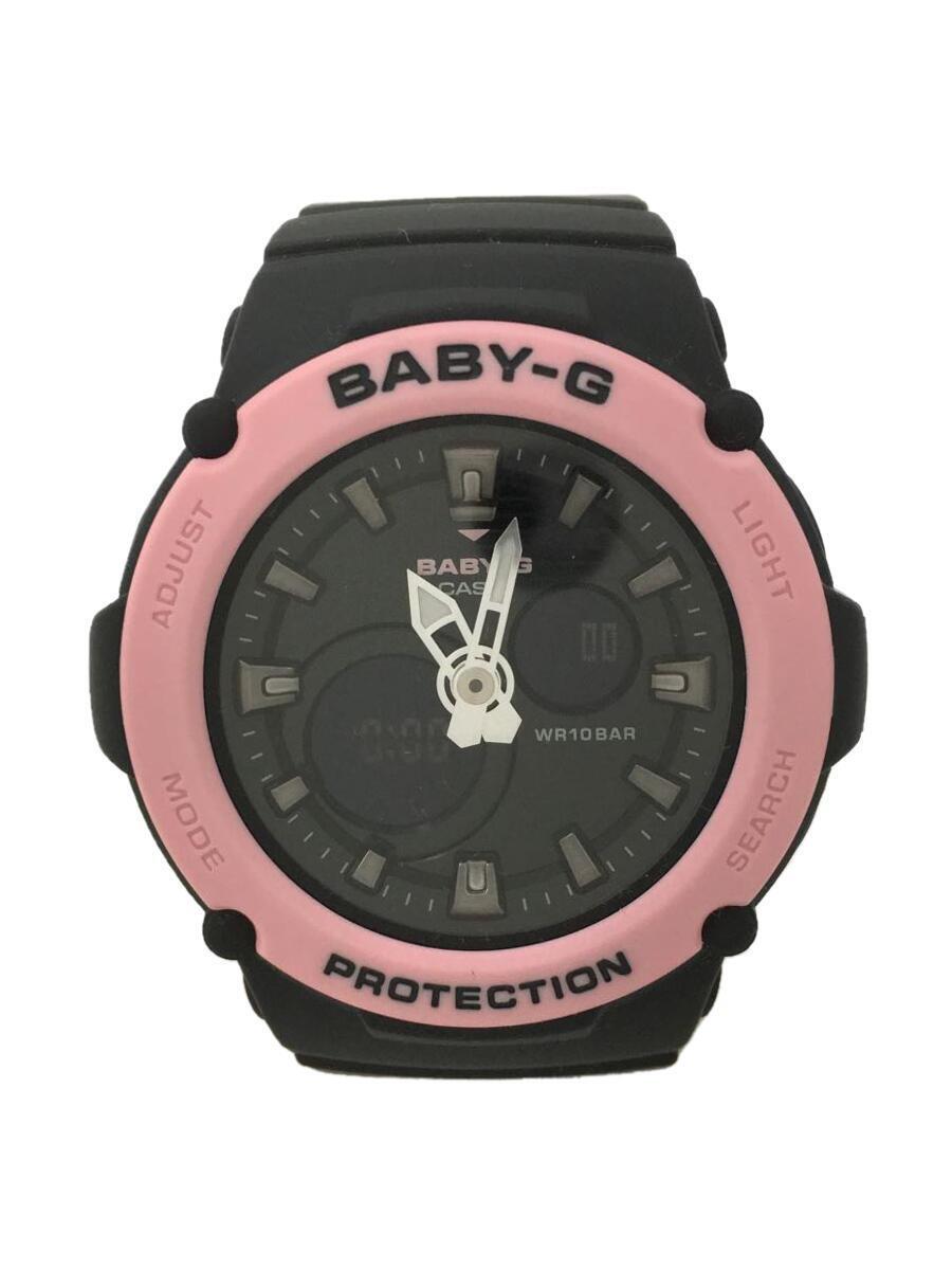 CASIO◆CASIO◆クォーツ腕時計/アナログ/-/BLK/BLK/BGA-270