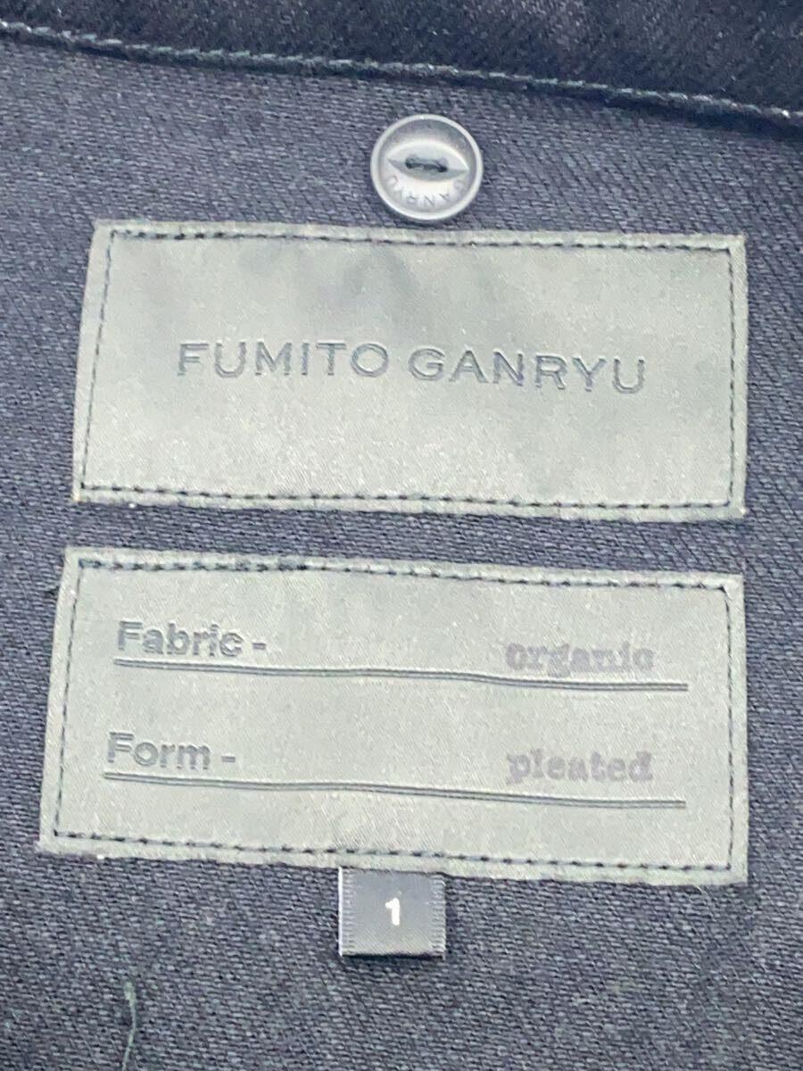 FUMITO GANRYU◆Detachable coller tacked denim jacket/1/デニム/ブラック/FU6-BL-01_画像3