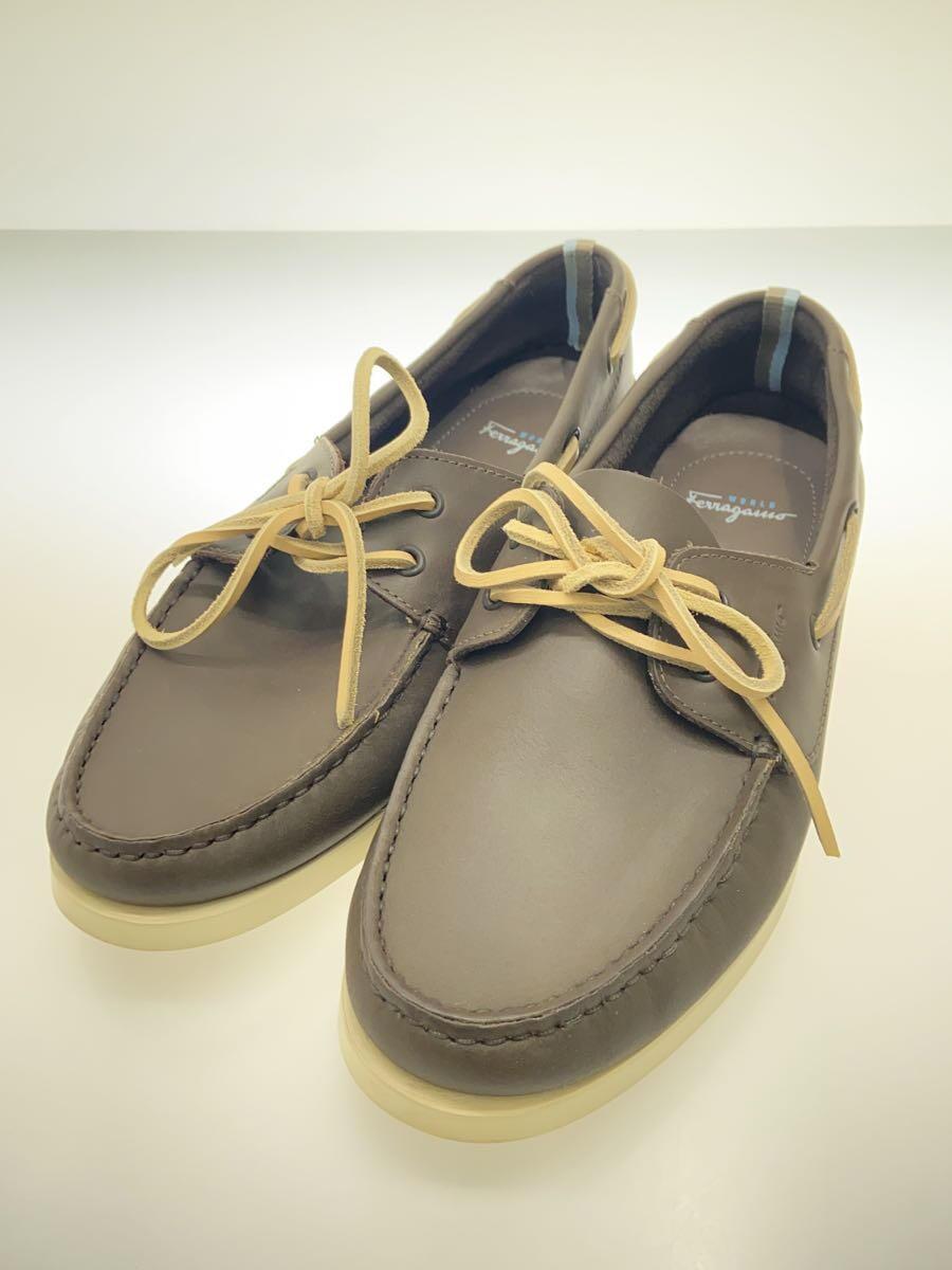 Salvatore Ferragamo* deck shoes /UK8/BRW/ leather /40545