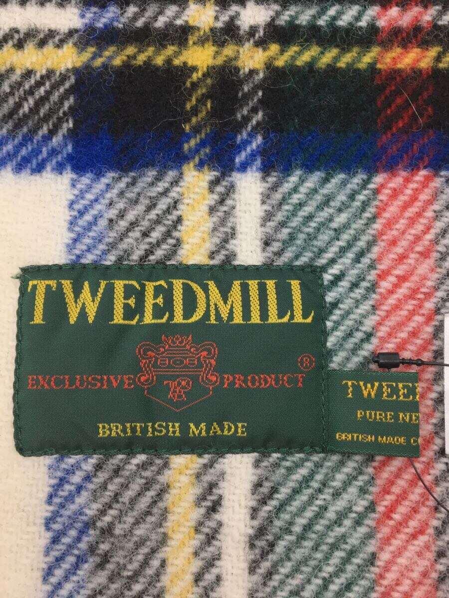 TWEED MILL◆マフラー/ウール/WHT/チェック/レディース/6900_画像2