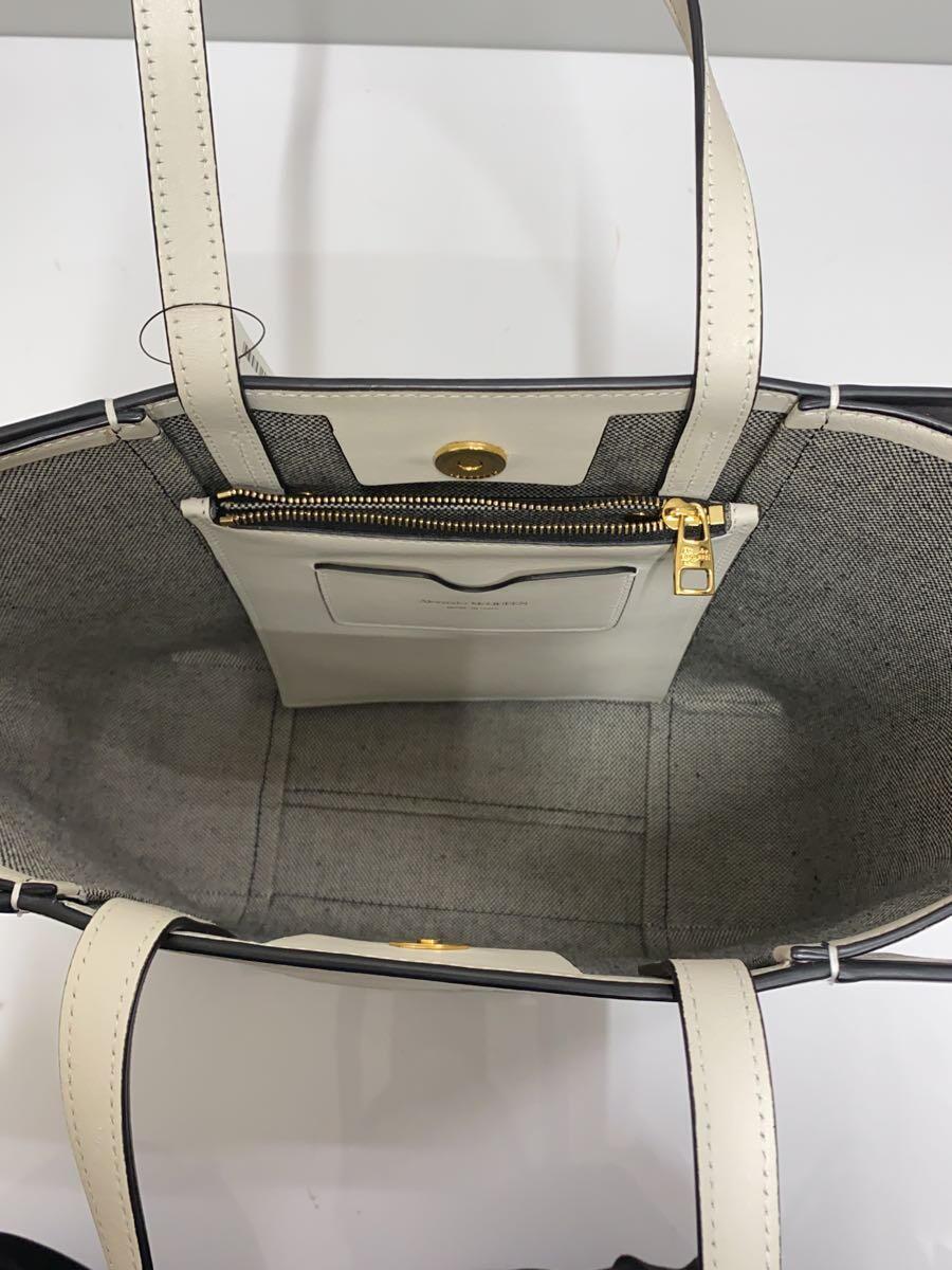 Alexander McQueen◆ivory leather tote/-/アイボリー/無地_画像6