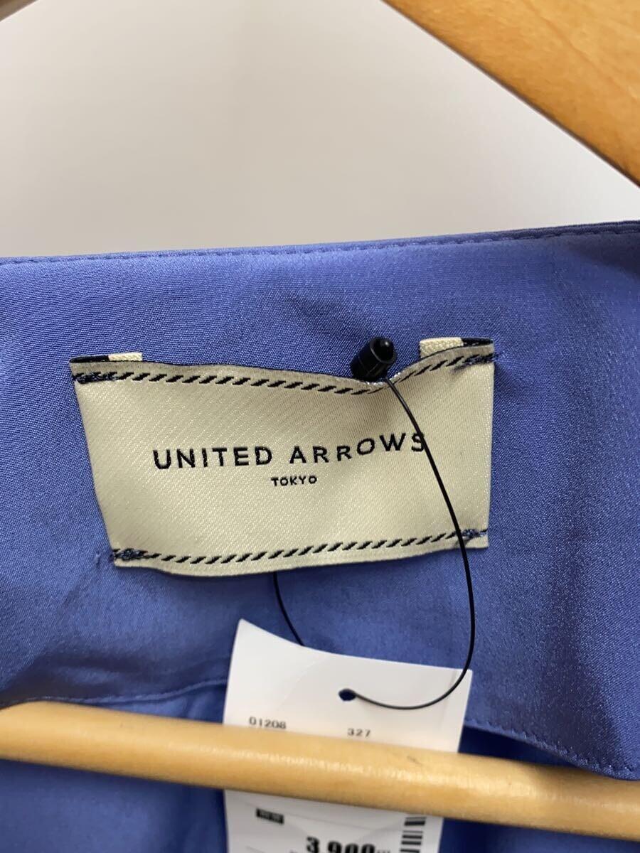 UNITED ARROWS◆21AW/PパフスリーブVネックブラウス/36/ポリエステル/ブルー/1521-299-1278_画像3